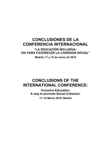 Conclusiones de la Conferencia Internacional - European Agency ...
