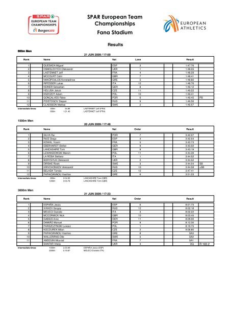 Statistics Handbook - European Athletic Association