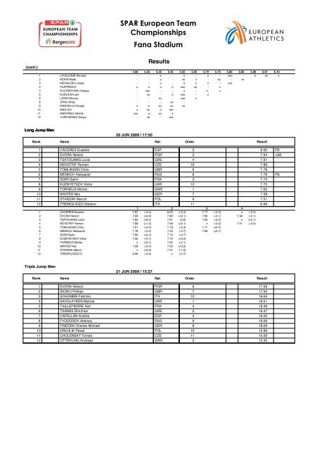 Statistics Handbook - European Athletic Association