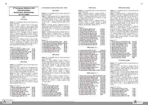 ECHU23 - Ostrava 2011 - Statistics Handbook - European Athletics