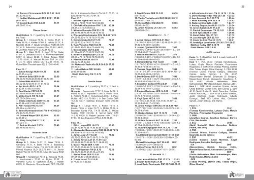 ECHU23 - Ostrava 2011 - Statistics Handbook - European Athletics