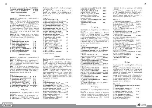 ECHU23 - Ostrava 2011 - Statistics Handbook - European Athletics