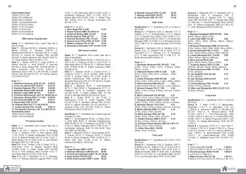 ECHU23 - Ostrava 2011 - Statistics Handbook - European Athletics