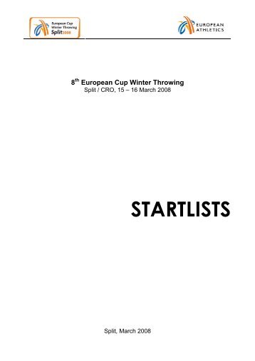 STARTLISTS - European Athletic Association