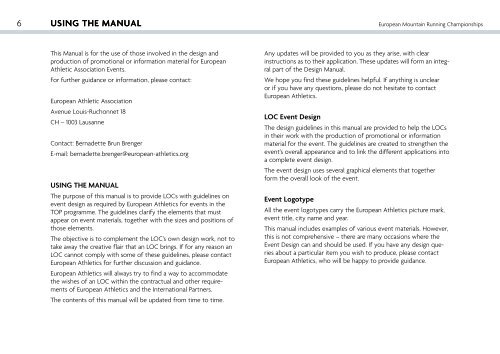 EUROPEAN ATHLETICS Brand Design Manual