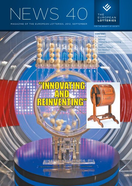 &quot;INNOVATING AND REINVENTING&quot; - European Lotteries