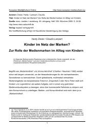 Kinder im Netz der Marken? - European MediaCulture