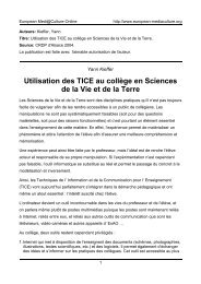 Utilisation des TICE au collège en Sciences de - European ...