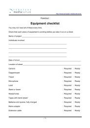 Equipment checklist - European MediaCulture-Online