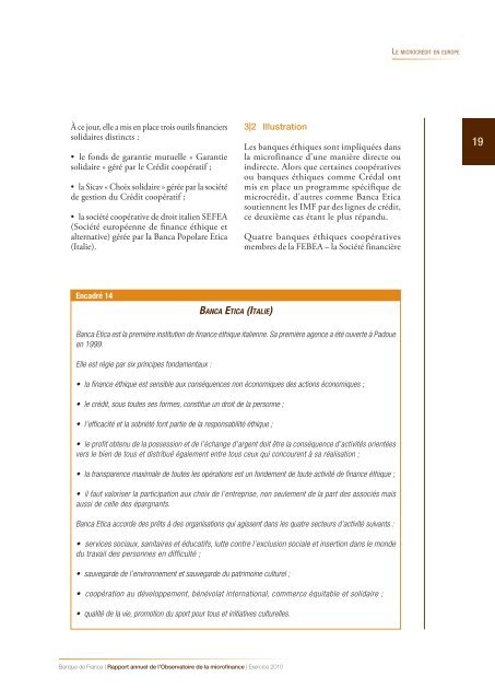 Rapport annuel 2010 de l'Observatoire de la microfinance