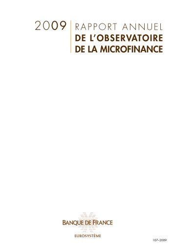 Rapport 2009 de l'Observatoire de la Microfinance - Réseau ...