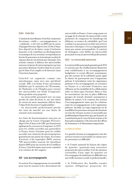 Rapport 2009 de l'Observatoire de la Microfinance - Réseau ...
