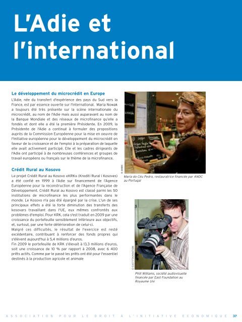 Rapport d'Activité de l'Adie 2009