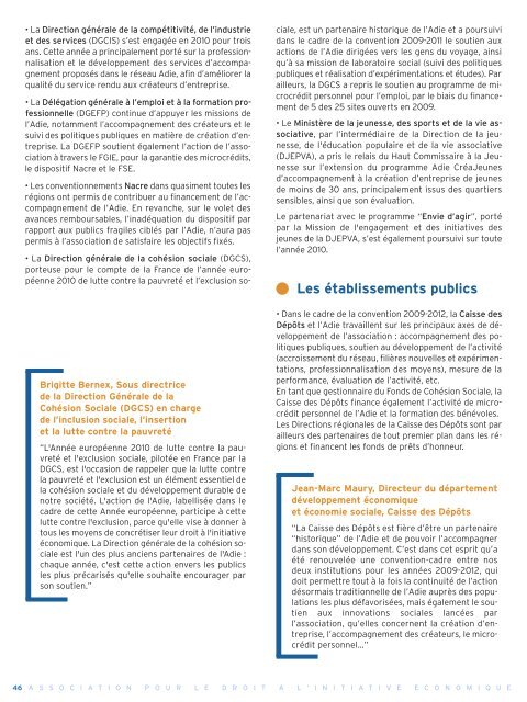 Rapport d'activité 2010 de l'ADIE