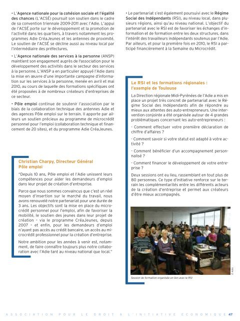 Rapport d'activité 2010 de l'ADIE