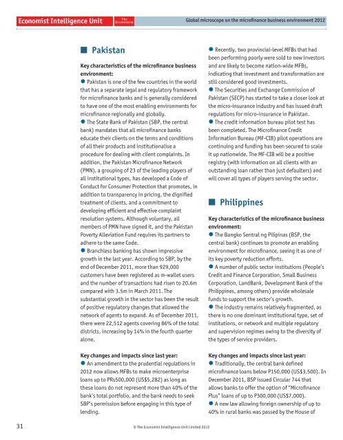 Global microscope on the microfinance business environment 2012