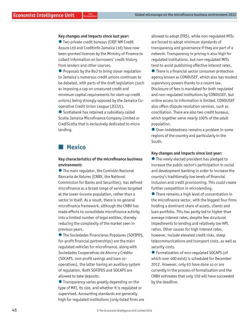 Global microscope on the microfinance business environment 2012