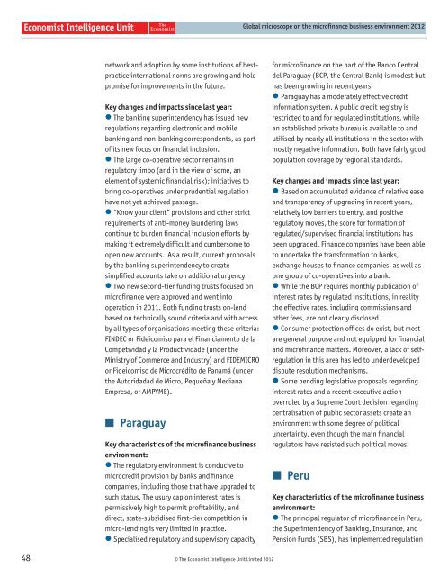 Global microscope on the microfinance business environment 2012