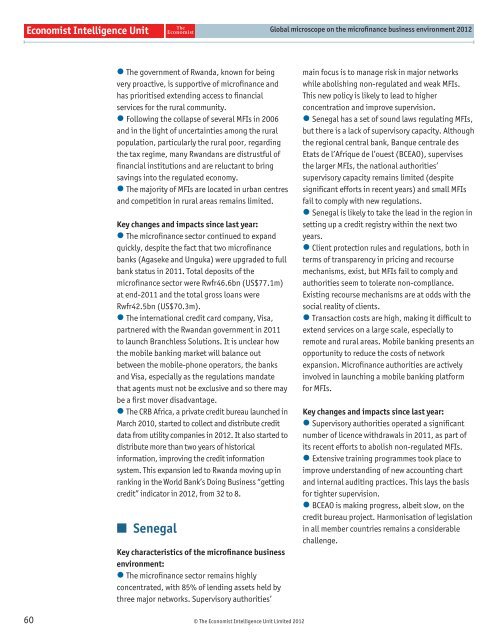 Global microscope on the microfinance business environment 2012