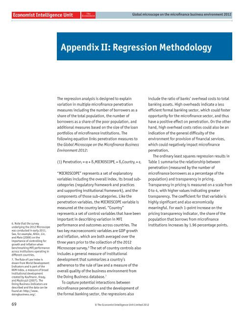 Global microscope on the microfinance business environment 2012