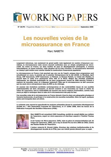 Les nouvelles voies de la microassurance en France