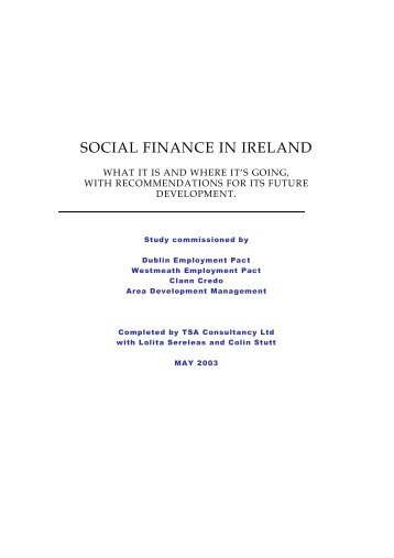 SOCIAL FINANCE IN IRELAND - Dublin Employment Pact