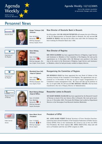 Agenda Weekly - European Agenda