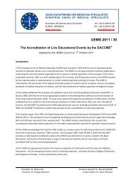 The Accreditation of Live Educational Events by the EACCME - UEMS