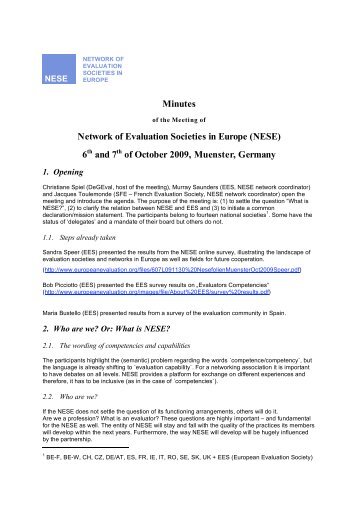 NESE - European Evaluation Society