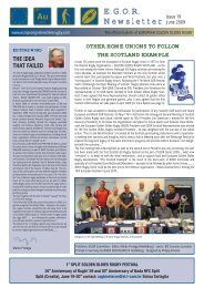 E.G.O.R. Newsletter - European Golden Oldies Rugby