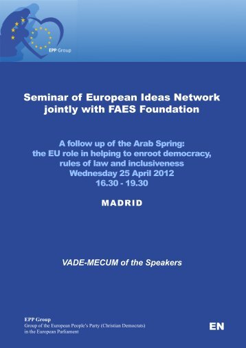 VADE-MECUM of the Speakers - European Ideas Network
