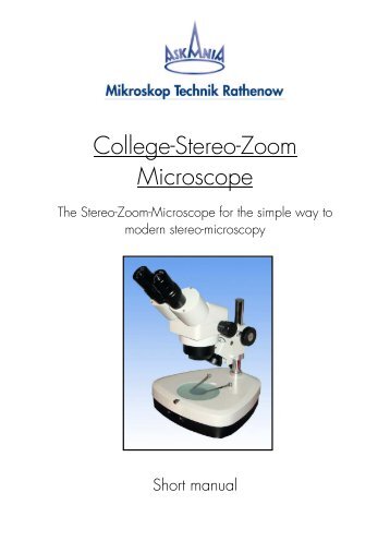 College-Stereo-Zoom Microscope - Mikroskop Technik Rathenow ...