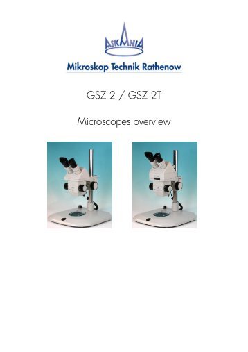 Microscopes overview - Mikroskop Technik Rathenow Gmbh