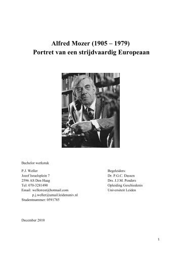 Alfred Mozer - Europese Beweging