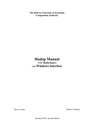 HUDAP Software Manual