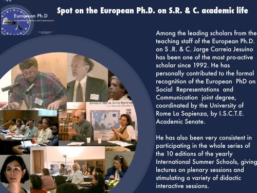 Jesuino Homage - European Doctorate on Social Representations ...