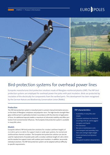 Bird-protection systems for overhead power lines - Europoles