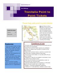 Trenitalia Point to Point Tickets - Euro Railways