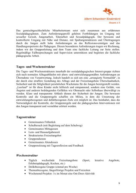 Sozialpädagogische Intensivgruppe - Albert Schweitzer Kinderdorf ...