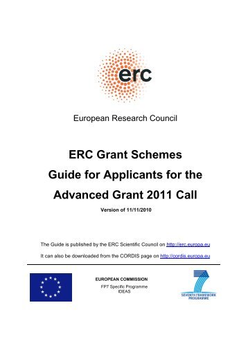 ERC Grant Schemes Guide for Applicants for the Advanced Grant ...