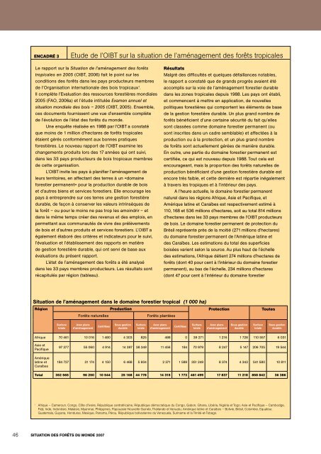 Situation des forêts du Monde 2007 - Eurosfaire
