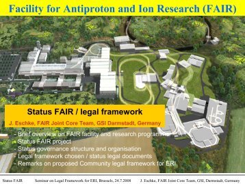 EU FP7 Preparatory Phase proposal for FAIR - Eurosfaire