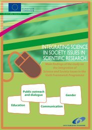 Integrating Science in Society issues in scientific research - Main