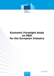 Economic Foresight study on R&D for the European Industry