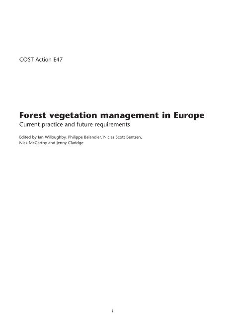 Forest vegetation management in Europe - Forestry Commission