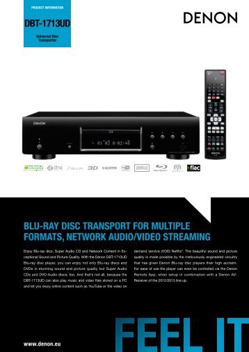 dbt-1713ud blu-ray disc transport for multiple formats, network audio ...