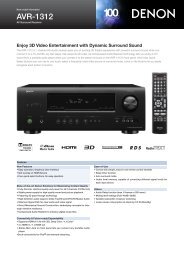 AVR 1312 Specifications - BSS Light Audio Visual