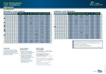 View timetable - Eurostar