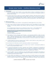 Conditions Générales de Ventes - Eurostar Junior Traveller