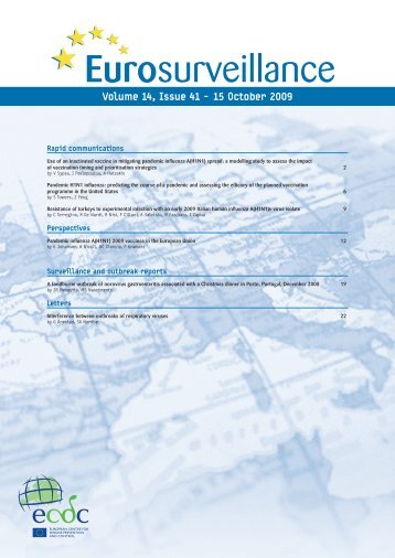 Volume 14, Issue 41 - 15 October 2009 - Eurosurveillance
